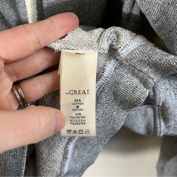 THE GREAT. MAN Varsity Grey The Men's Zip Up Hoodie - Picture 10 of 12